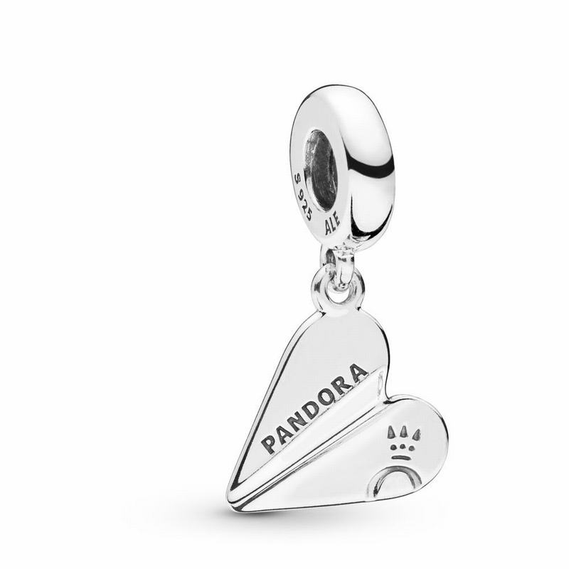 Pandora Heart Paper Plane Dangle Charm Outlet NZ, Sterling Silver (269518-NST)